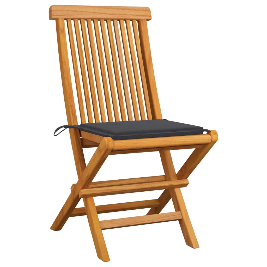 Premium Teak Wood Outdoor Dining Chairs Set of 6 - Patio Chairs with Armrests & Anthracite Cushions for Garden, Poolside, Backyard, Restaurant & Cafe Use