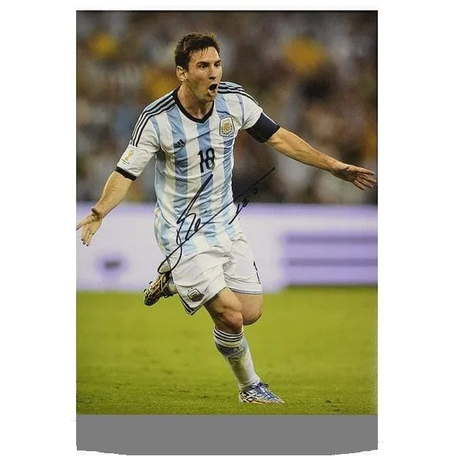 Leo Messi Signed 12x16 Photo Autograph with COA - Lionel Messi Argentina FC Barcelona Memorabilia - Perfect for Soccer Fans, Collectors, and Sports Memorabilia Displays