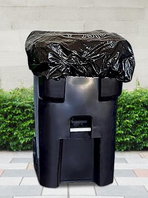 64 Gallon Odor Eliminating Trash Can Cover with Elastic Rubber Band - Durable & Effective Garbage Bag for Kitchen, Bathroom, Outdoor Use