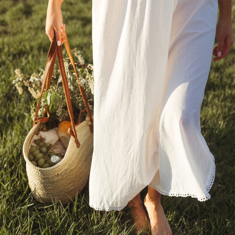 Eco-Friendly Double Handle Palm Leaf Shopping Tote Bag - Stylish & Durable for Groceries, Beach, and Farmers Market