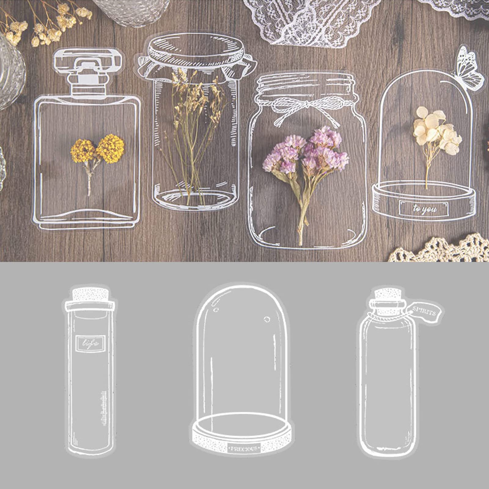 Transparent Dried Flower Bookmarks - DIY Clear Floral Bookmark Set for Kids & Adults - Handmade Pressed Flower Book Accessories for Reading, Journaling, and Gift Giving
