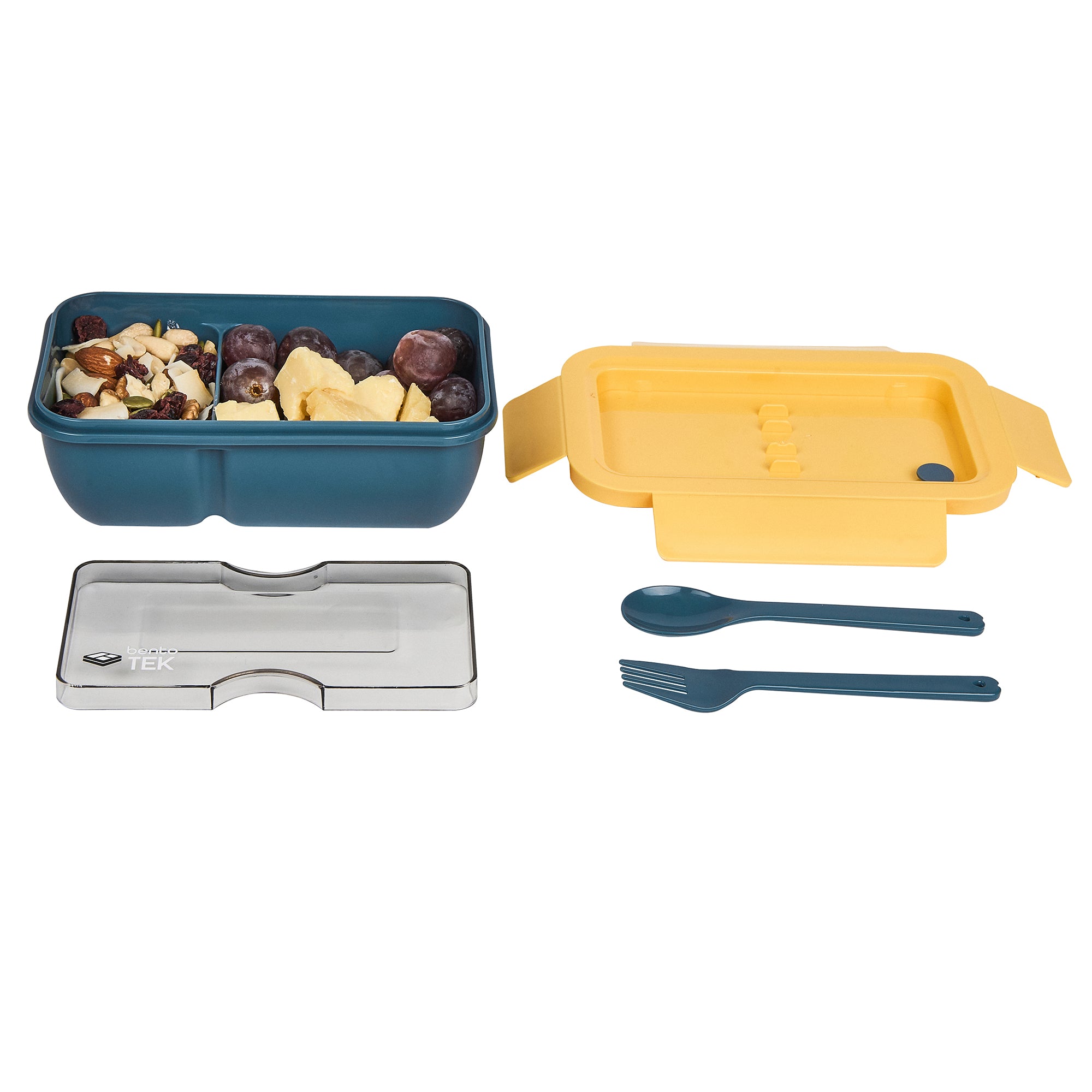 Bento Tek 29 oz BPA Free Lunch Box - Microwave Safe, Leak Proof, Includes Fork & Spoon (7.75