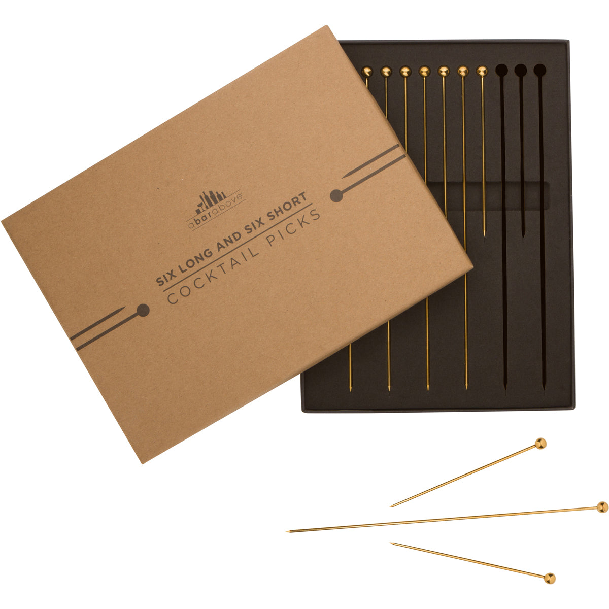 Elegant Gold Cocktail Picks - 12-Piece Set for Martini, Garnish & Appetizer Skewers - Perfect for Parties, Weddings & Home Bar Decor