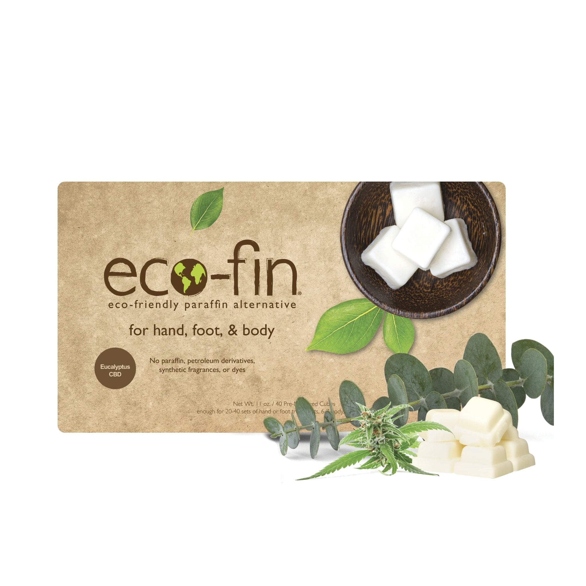 Eco Fin Eucalyptus CBD Wax - Natural Paraffin Alternative for Aromatherapy, Massage & Relaxation