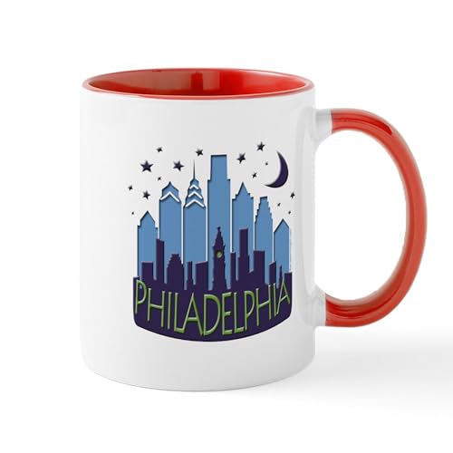 White/Red Inside - Philly Skyline Mega Cool Mug