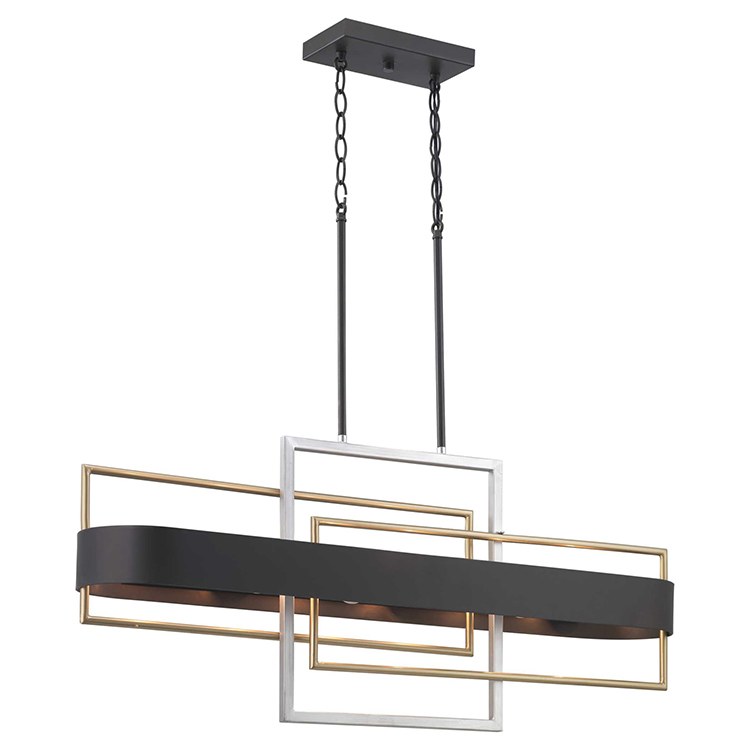 Adagio Six Light Island Pendant - Modern Chandelier Lighting for Kitchen, Dining Room & Living Room - Stylish Ceiling Light Fixture with Adjustable Height