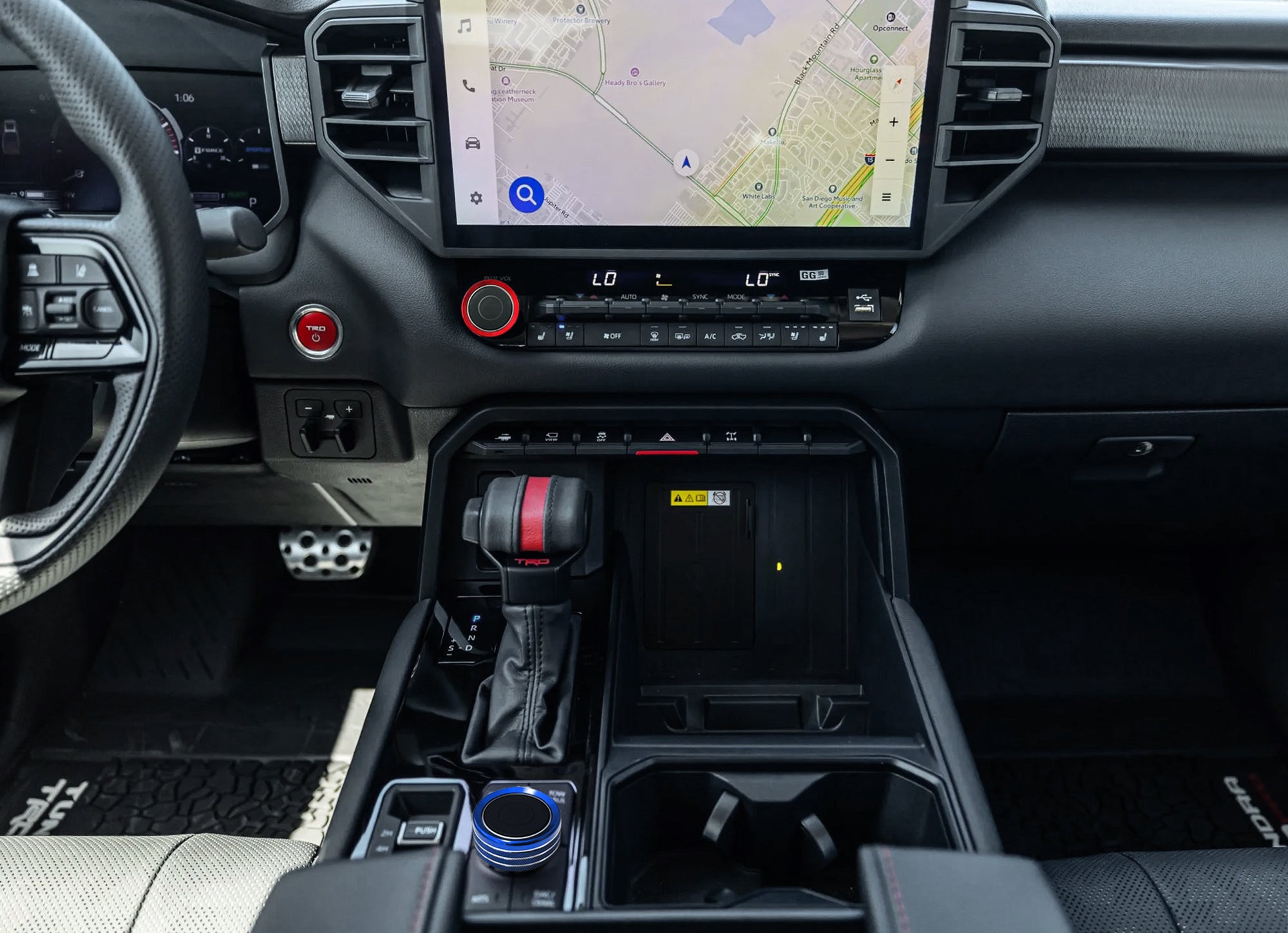 2 TRD Blue Driving Mode & Volume Knob Covers for 2022+ Toyota Tundra & Sequoia with 14