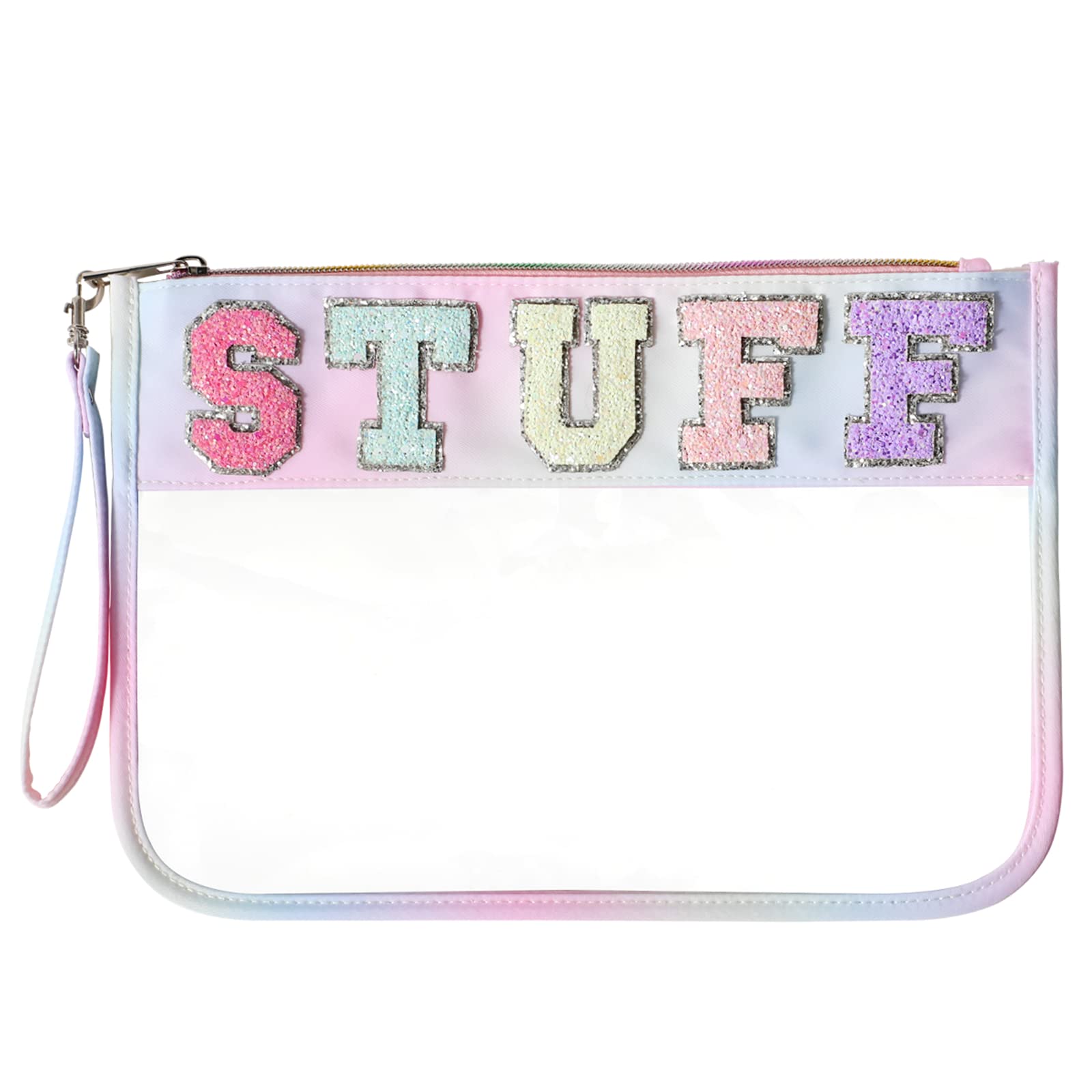 DYSHAYEN Clear Zipper Pouch for Travel - Nylon Cosmetic Makeup Bag for Women, Multicolor Storage Organizer | Perfect for Toiletries, Makeup, Jewelry & Travel Essentials