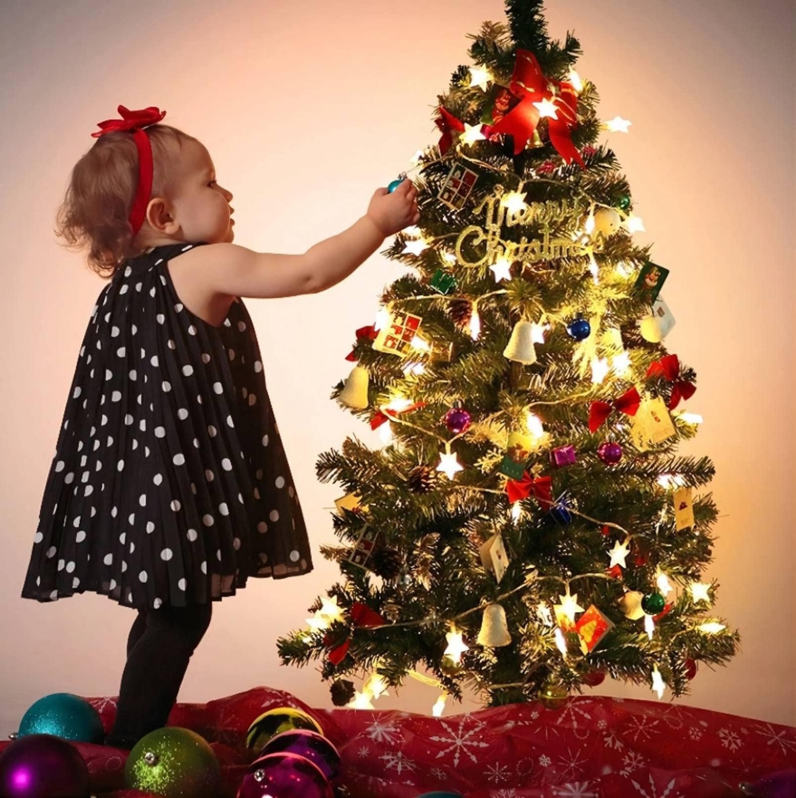 Ramadan Decorations Star String Lights - 20 FT 40 LED Battery Operated Twinkle Fairy Lights in Warm White for Bedroom, Office, Home, Camper - Indoor & Outdoor Eid, Christmas Tree Decor - Perfect for Ramadan, Eid Celebrations, Holiday Parties, and Cozy Home Ambiance