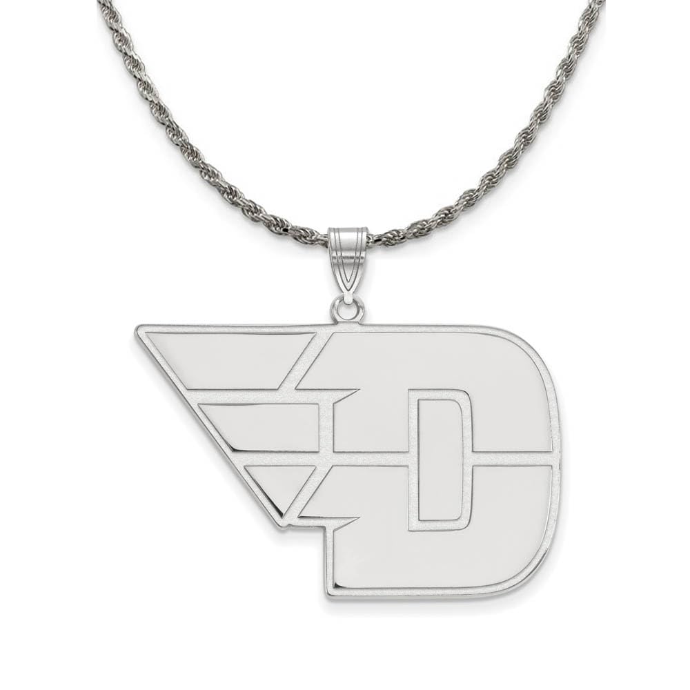 Black Bow Sterling Silver University of Dayton XL Pendant Necklace - Perfect for Alumni Gifts, Graduation Jewelry & School Spirit Accessories
