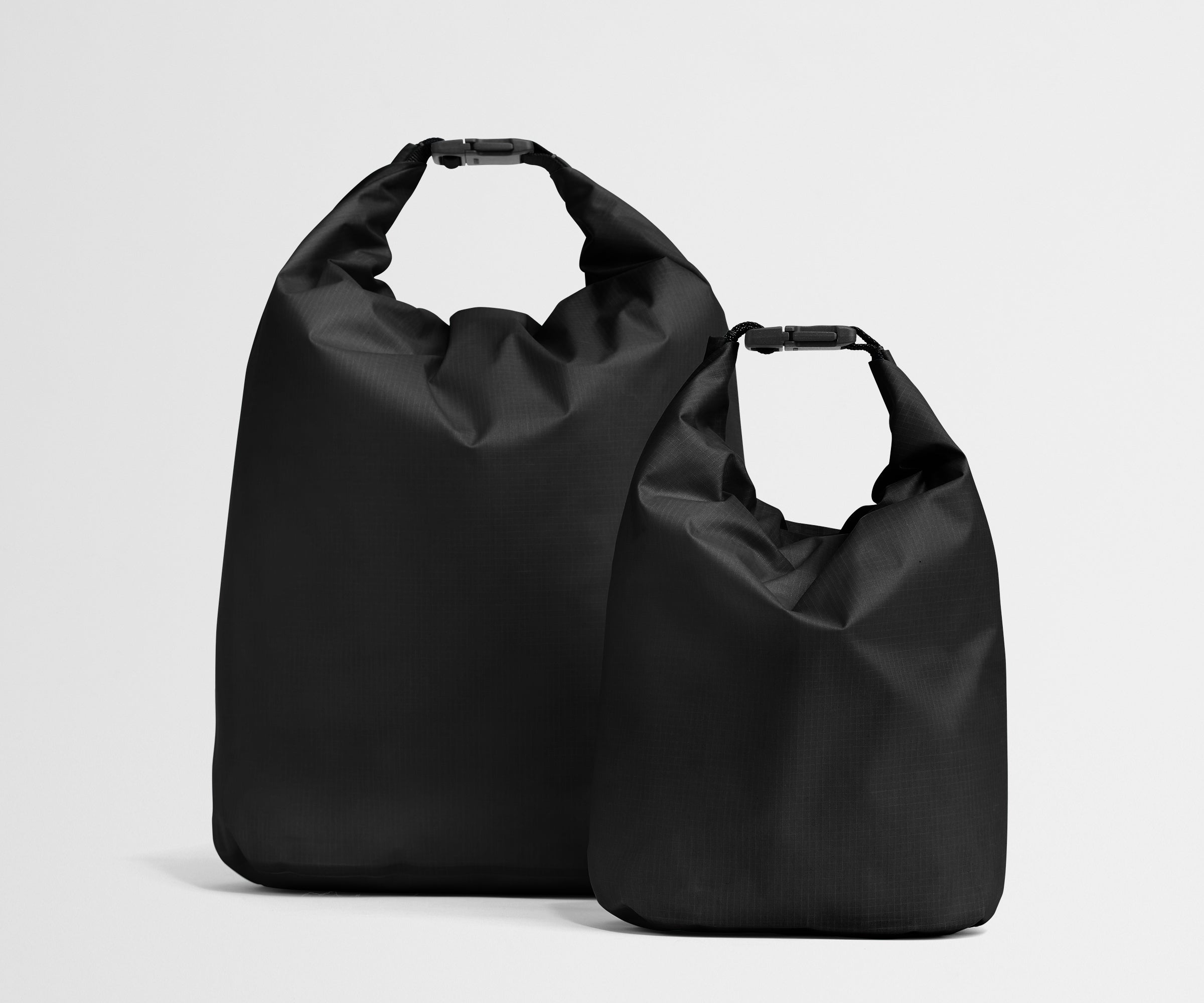 Waterproof Dry Bag Duo in Jet Black - Lightweight & Durable for Kayaking, Camping, and Beach Trips