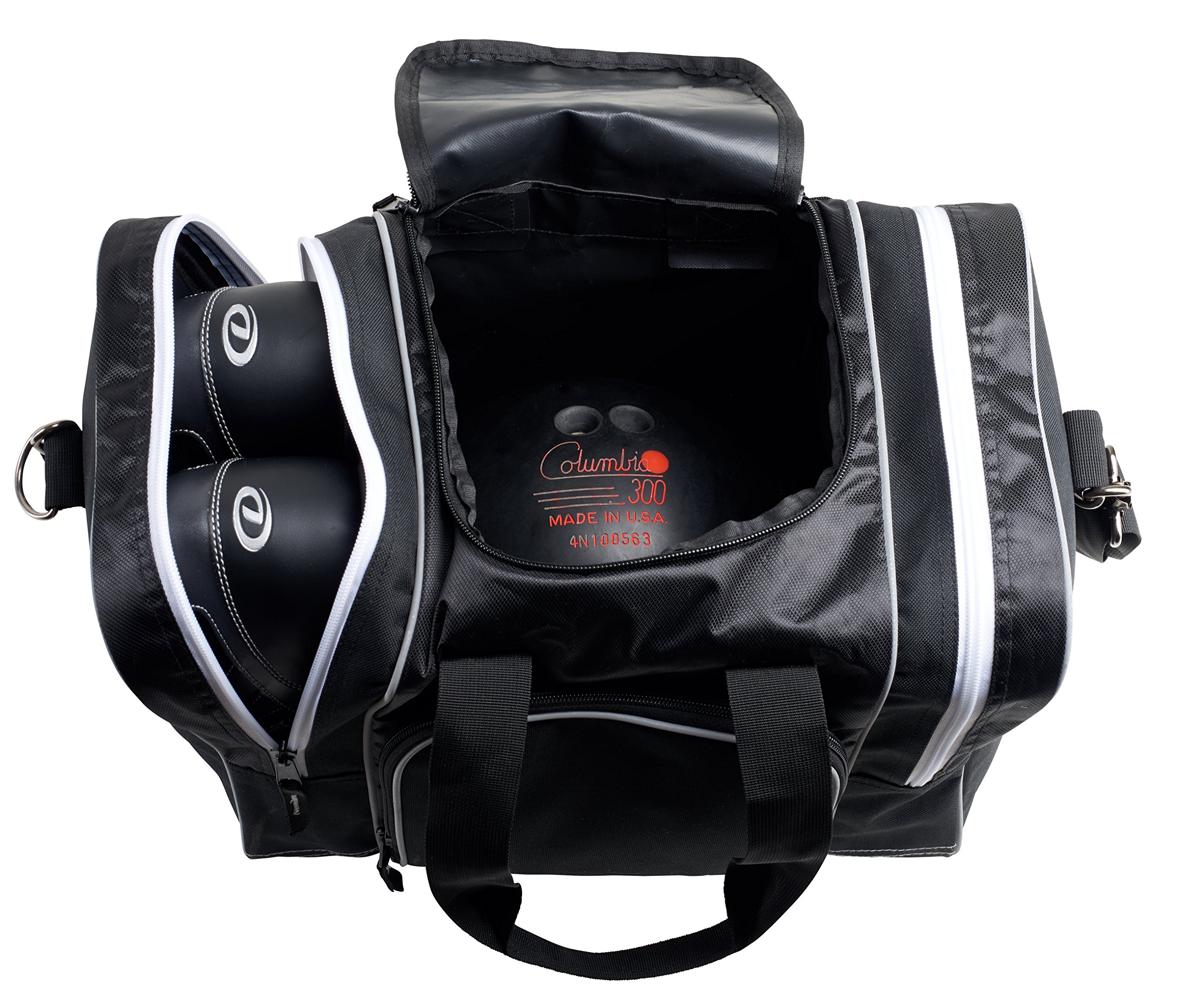 **Athletico Single Bowling Ball Tote Bag with Padded Holder - Fits Men's Size 14 Shoes & Accessories - Perfect for League Play, Practice & Tournaments**