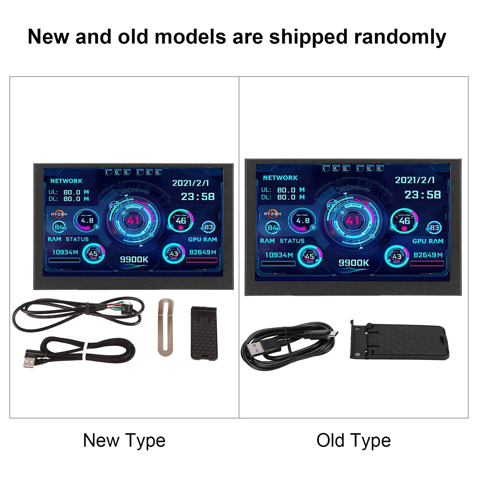 Kikumi AIDA64 PC Temperature Monitor - 5 Inch IPS USB Display for CPU GPU Data - Real-Time PC Hardware Monitoring for Gaming and Overclocking