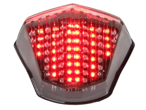 Sequential LED Tail Lights Clear Lens for 2009-2017 Yamaha FZ6R - High Visibility Brake Lights for Night Riding & Enhanced Safety