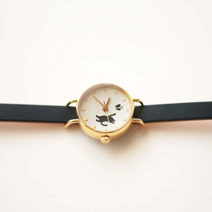 Elegant Japanese Handmade Women's Wristwatch - Cat & Butterfly Design - Perfect for Casual Wear, Office & Special Occasions