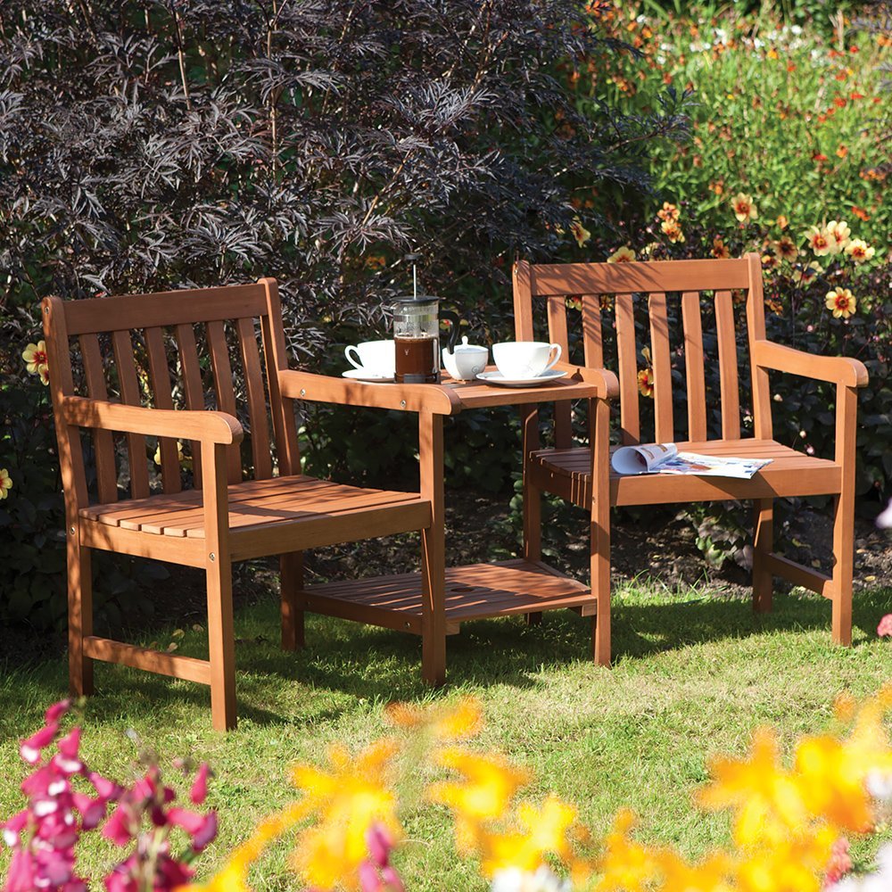 Rowlinson A100 Hampton Companion 2-Piece Patio Set - Outdoor Garden Chair and Side Table Set for Relaxing in Backyard, Poolside or Balcony