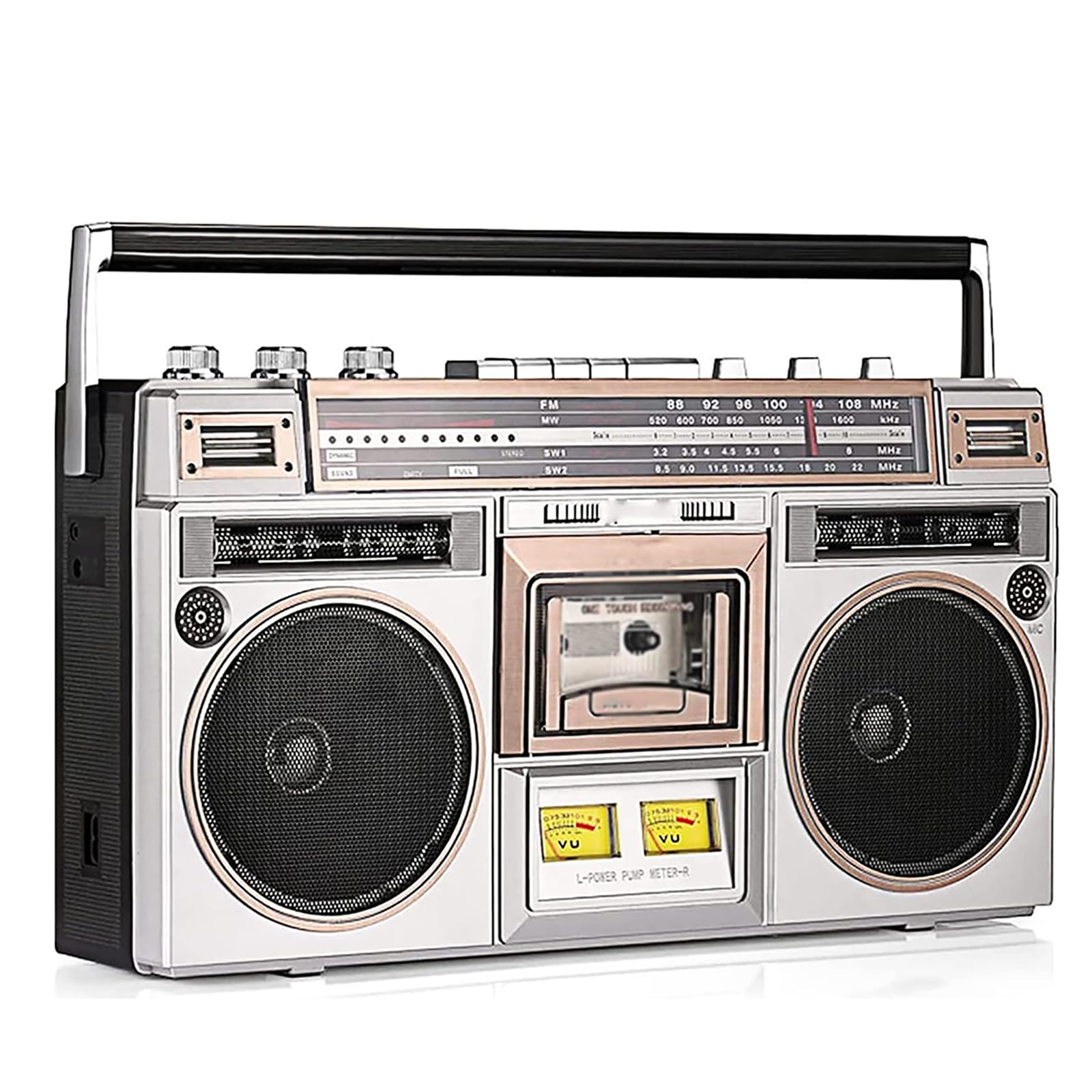 Vintage Retro Bluetooth Boombox Cassette Player with Built-in Stereo Speakers, Recording Function & Headphone Jack - Perfect for Family Gatherings, Travel, and 80s Themed Parties