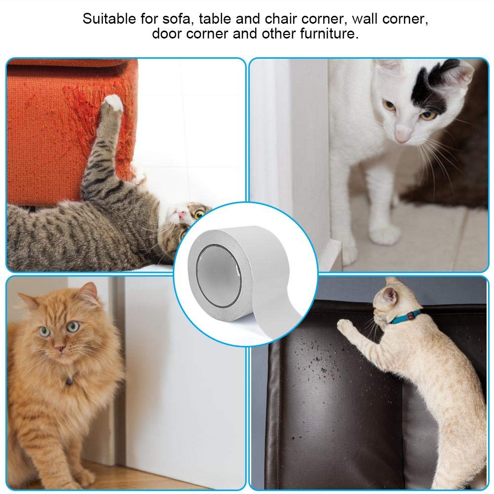 TOPINCN Clear Self-Adhesive Cat Scratch Protectors - Pet Furniture Guard Tape for Couches, Walls, Mattresses & Car Seats | Durable Protection for Upholstery & Home Décor
