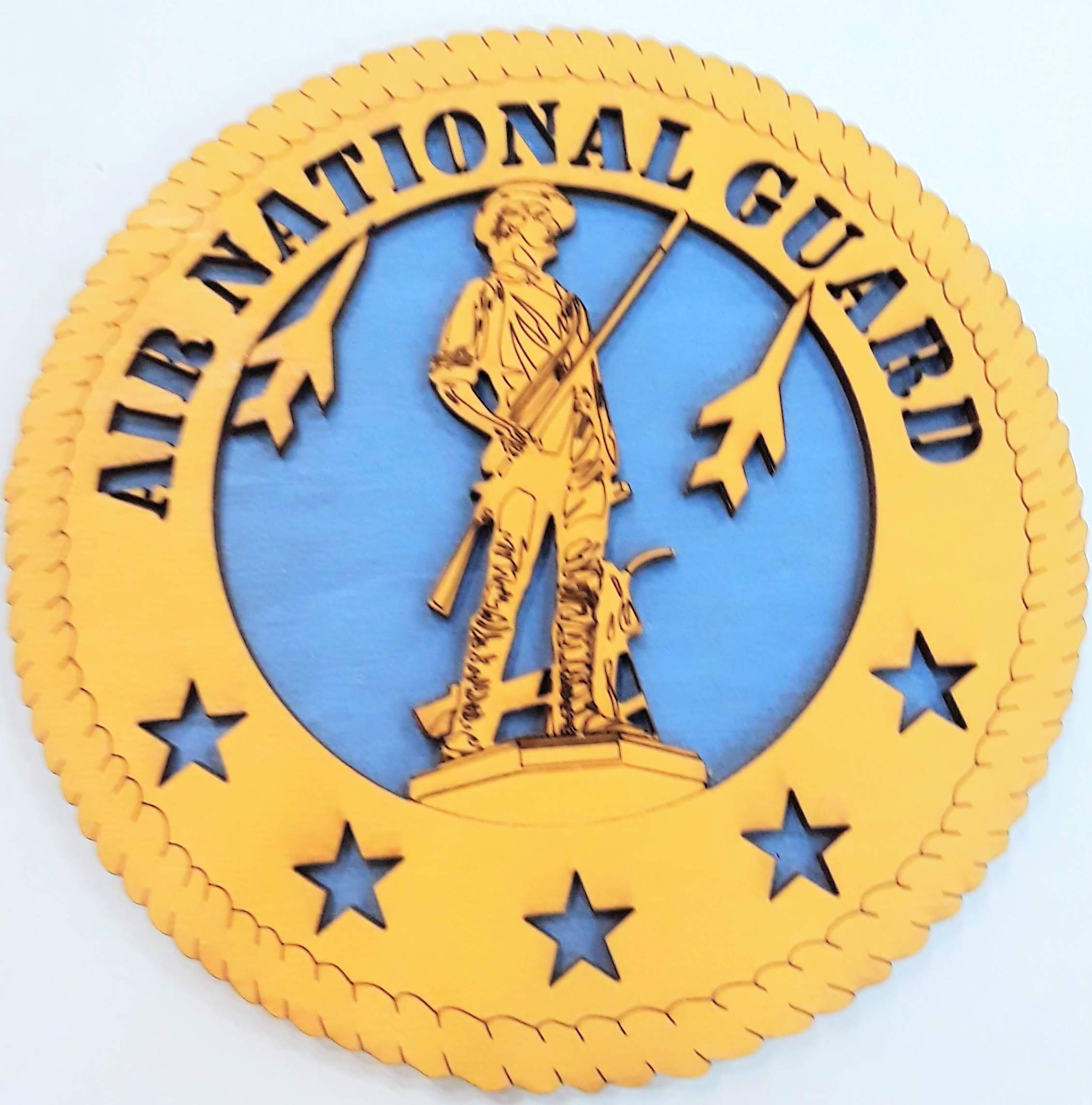 Air National Guard Wooden Desk Plaque - Custom Military Office Decor for Veterans & Service Members - Perfect for Home, Office, or Gift