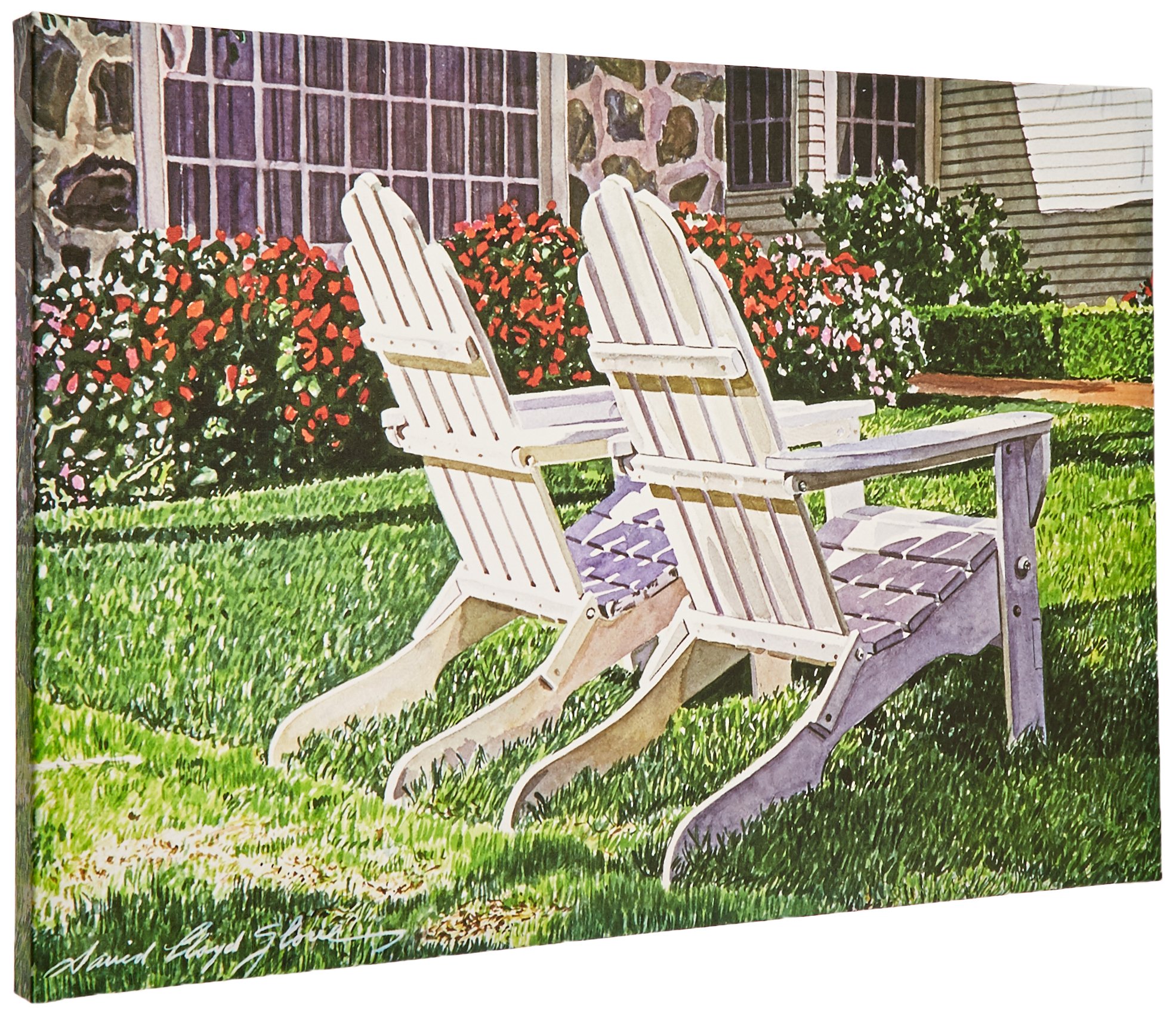 David Lloyd Glover Carmelina Canvas Art Print - 22x32 Inch White Chairs Fine Art for Living Room, Bedroom & Office Decor