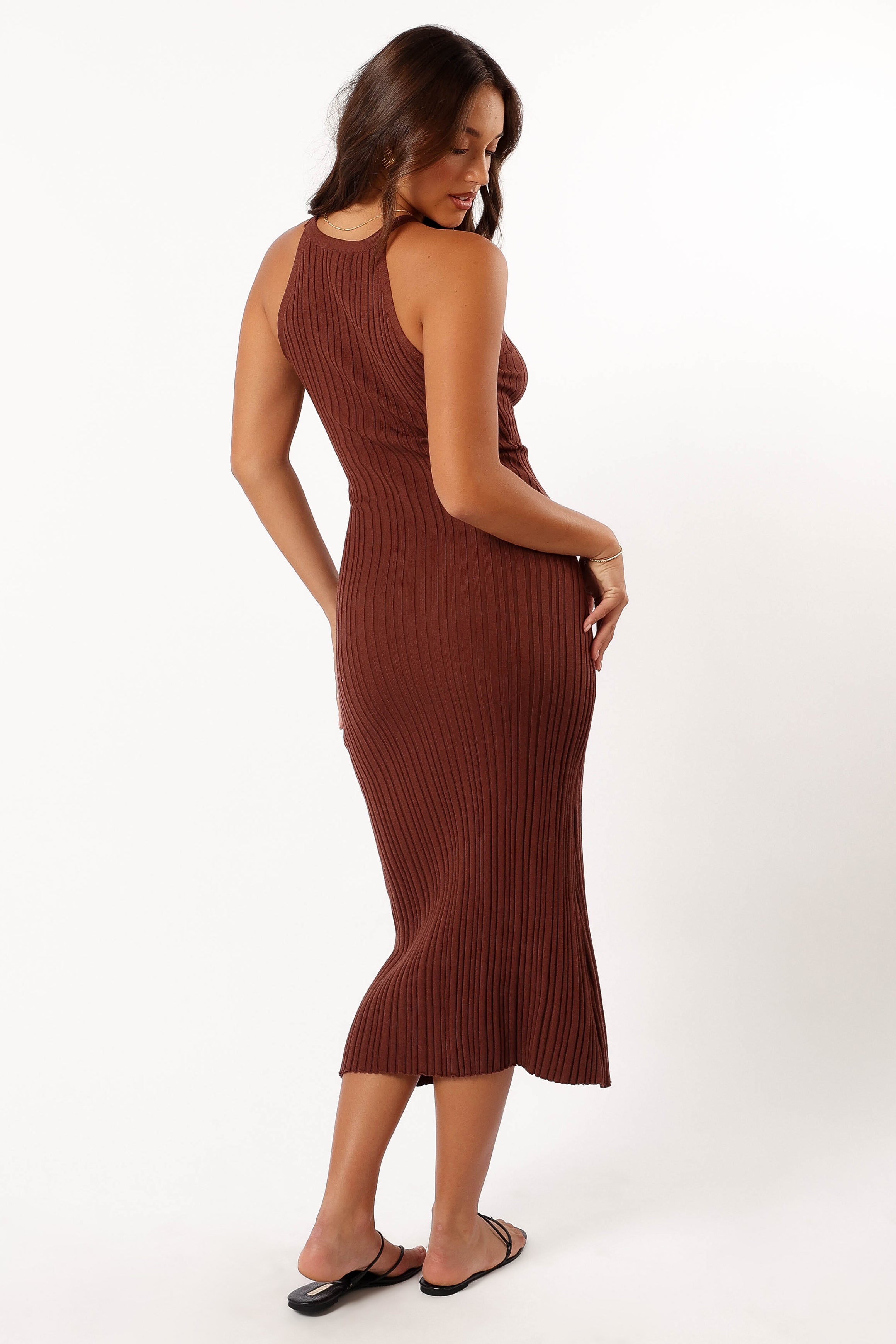Brighton Maxi Dress for Women - Elegant Chocolate Brown Long Flowy Dress for Summer, Beach, and Casual Wear