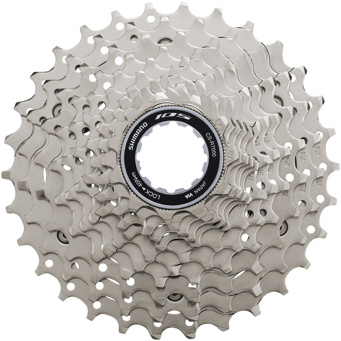 Shimano 105 CS-R7000 11-Speed 11-30T Bicycle Cassette - Compatible with Road Bikes & Gravel Bikes for Smooth Shifting Performance