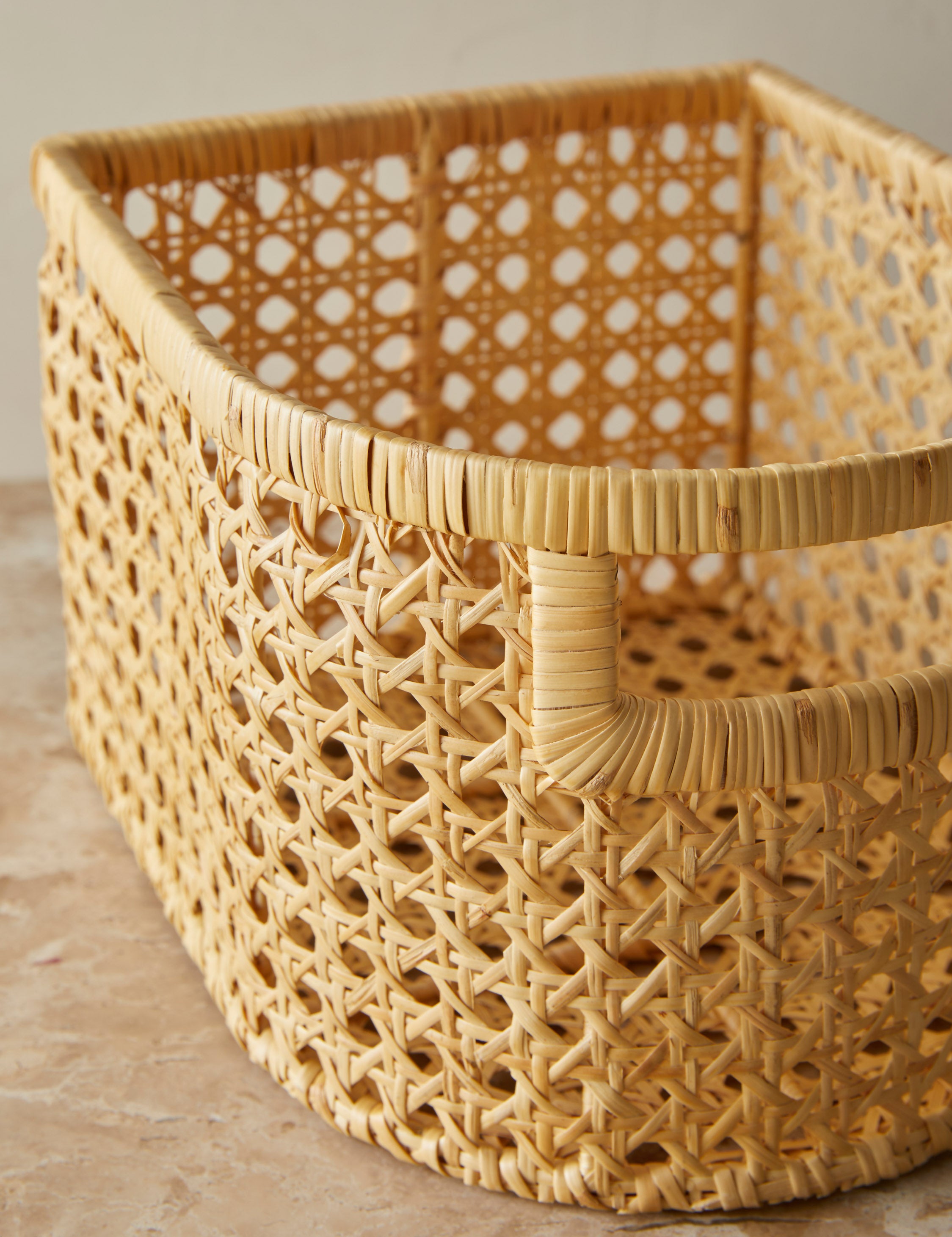 Handwoven Natural Rattan Cane Basket by Sarah Sherman Samuel - Perfect for Home Decor, Storage & Organization | Boho Chic Style for Living Room, Bedroom & Bathroom