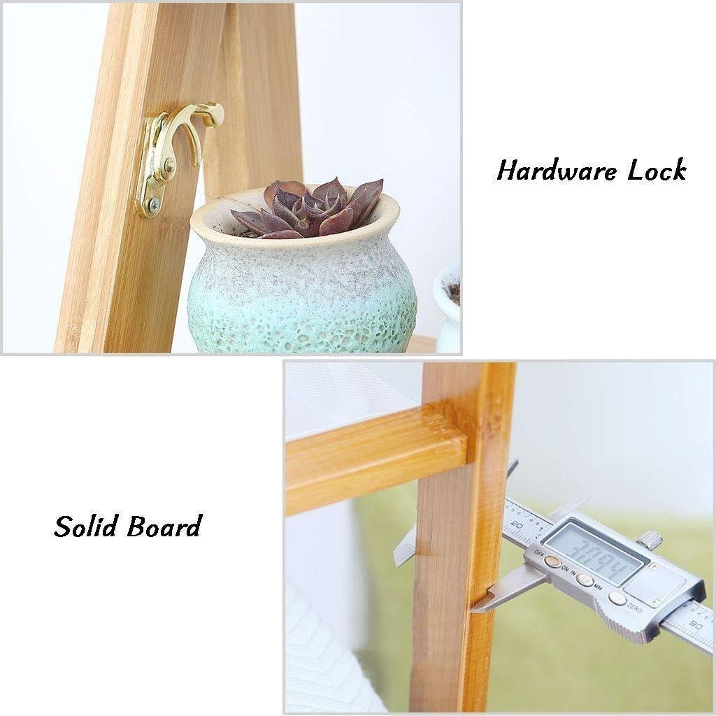 4-Step Foldable Bamboo Ladder Stool - Multifunctional Step Stool for Home, Kitchen, Office & Library - Use as Flower Stand, Chair or Step Ladder - Space Saving & Portable Design