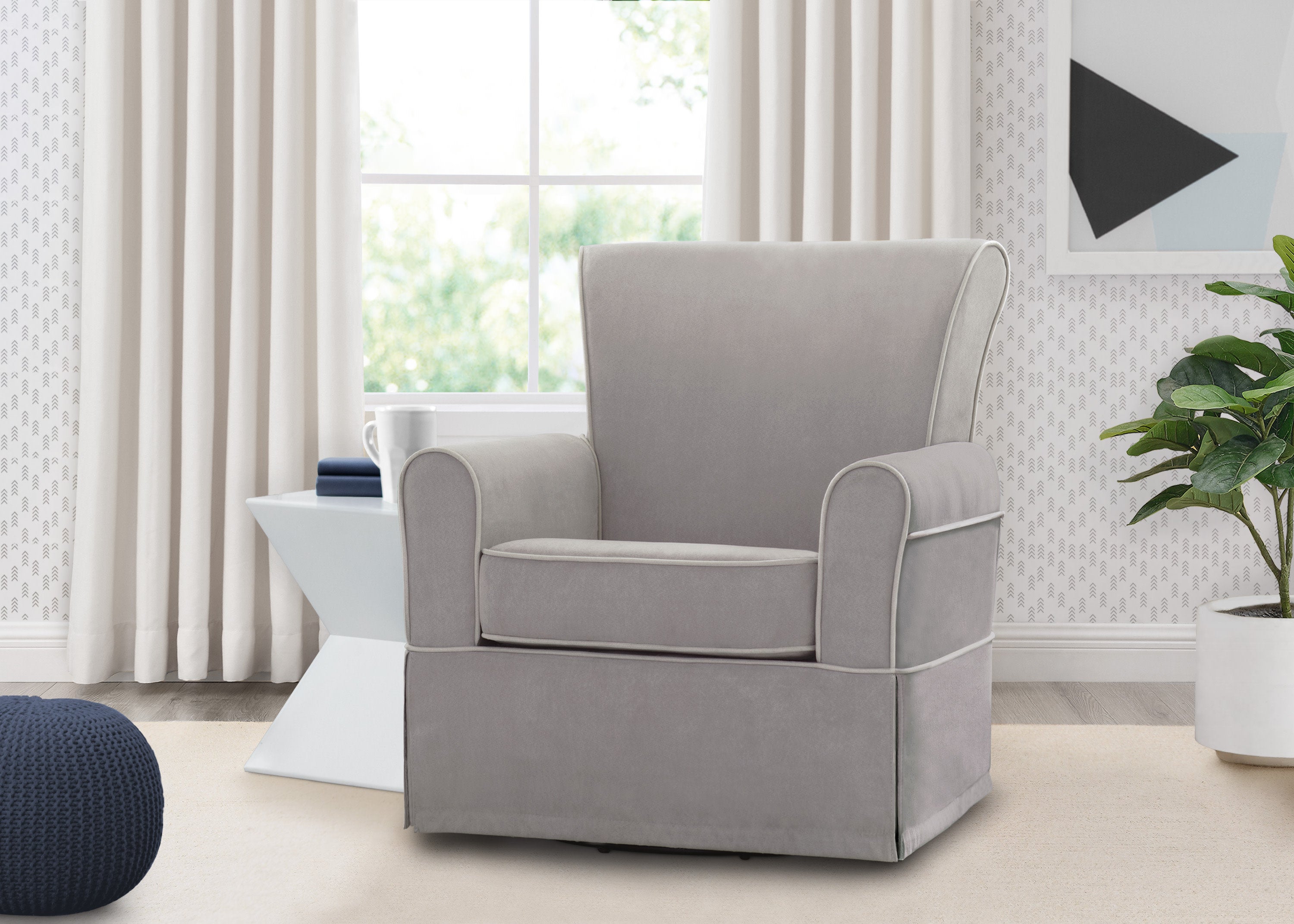 Benbridge Upholstered Glider Recliner Chair - Comfortable Nursery Rocking Chair with Padded Seat and Back Support - Perfect for Baby Nurseries, Living Rooms & Bedrooms