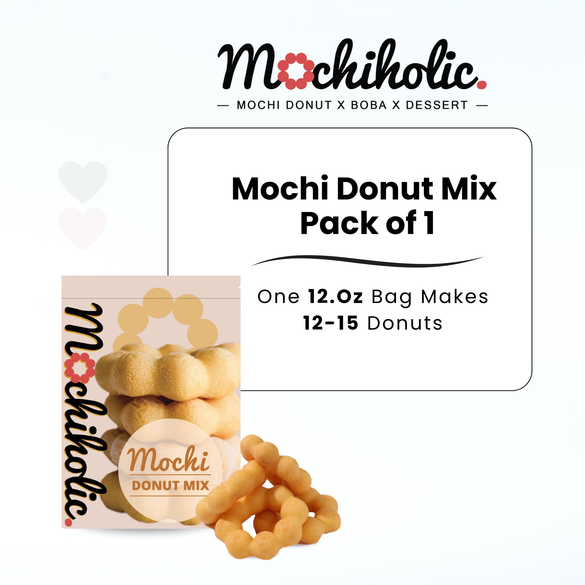 Low Calorie Donut Mix & Mochi Mix with Rice Flour - Healthy Snack Pack (12 oz) | Essential Nutrients, Sugar Free Option | Perfect for Breakfast, Desserts & Keto Diet