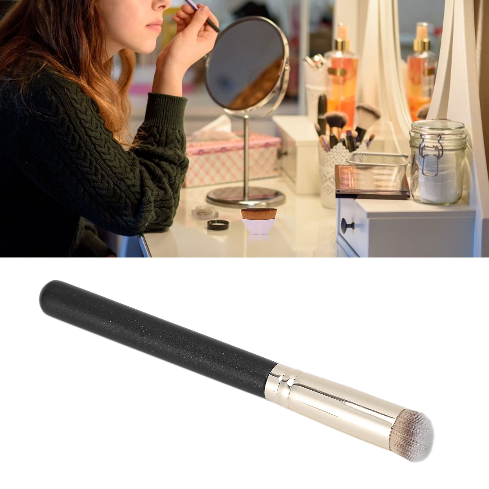 Professional Concealer & Foundation Brush Set - Kabuki, Contour, Powder Brush for Flawless Makeup Application | Travel-Friendly & No Brush Marks | Perfect for Daily Makeup, Contouring & On-the-Go Touchups