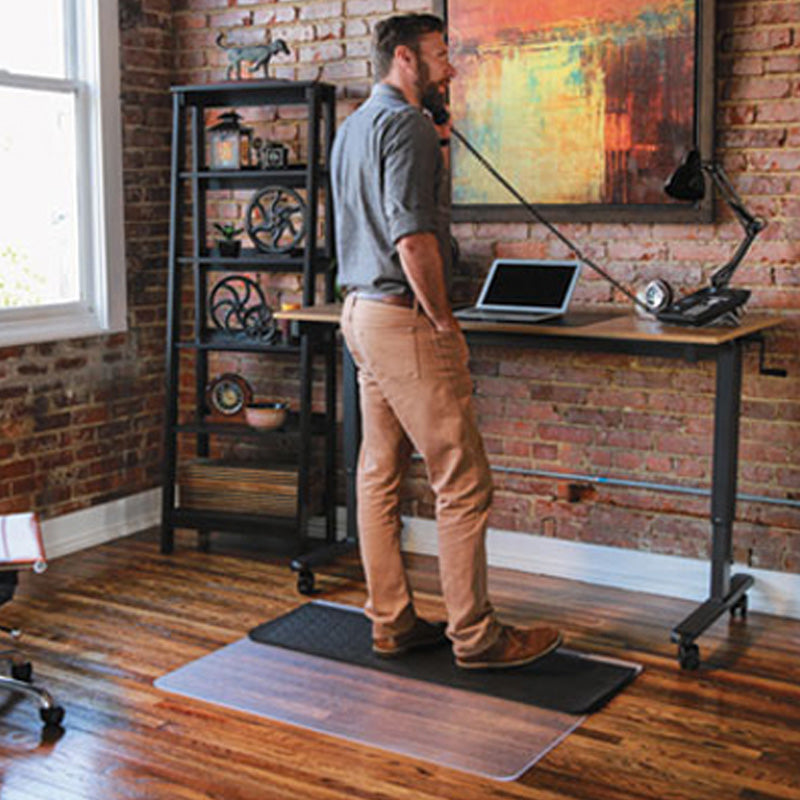 Anti-Fatigue Standing Mat for Office & Home - Clear with Black Trim - Comfortable Sit or Stand Mat for Carpet & Hard Floors - Perfect for Workstations, Kitchens & Standing Desks