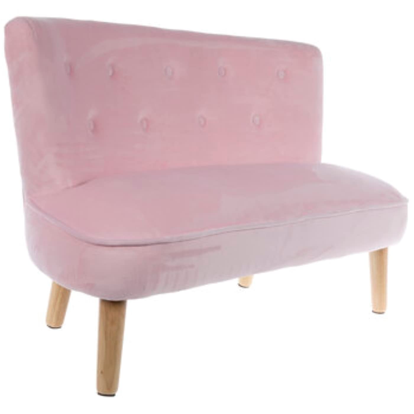 Trendy Pink Kids Sofa - Soft Padded Foam Toddler Couch with Plywood Frame & Modern Tapered Legs - Comfortable Children's Furniture for Playroom, Bedroom or Nursery Decor