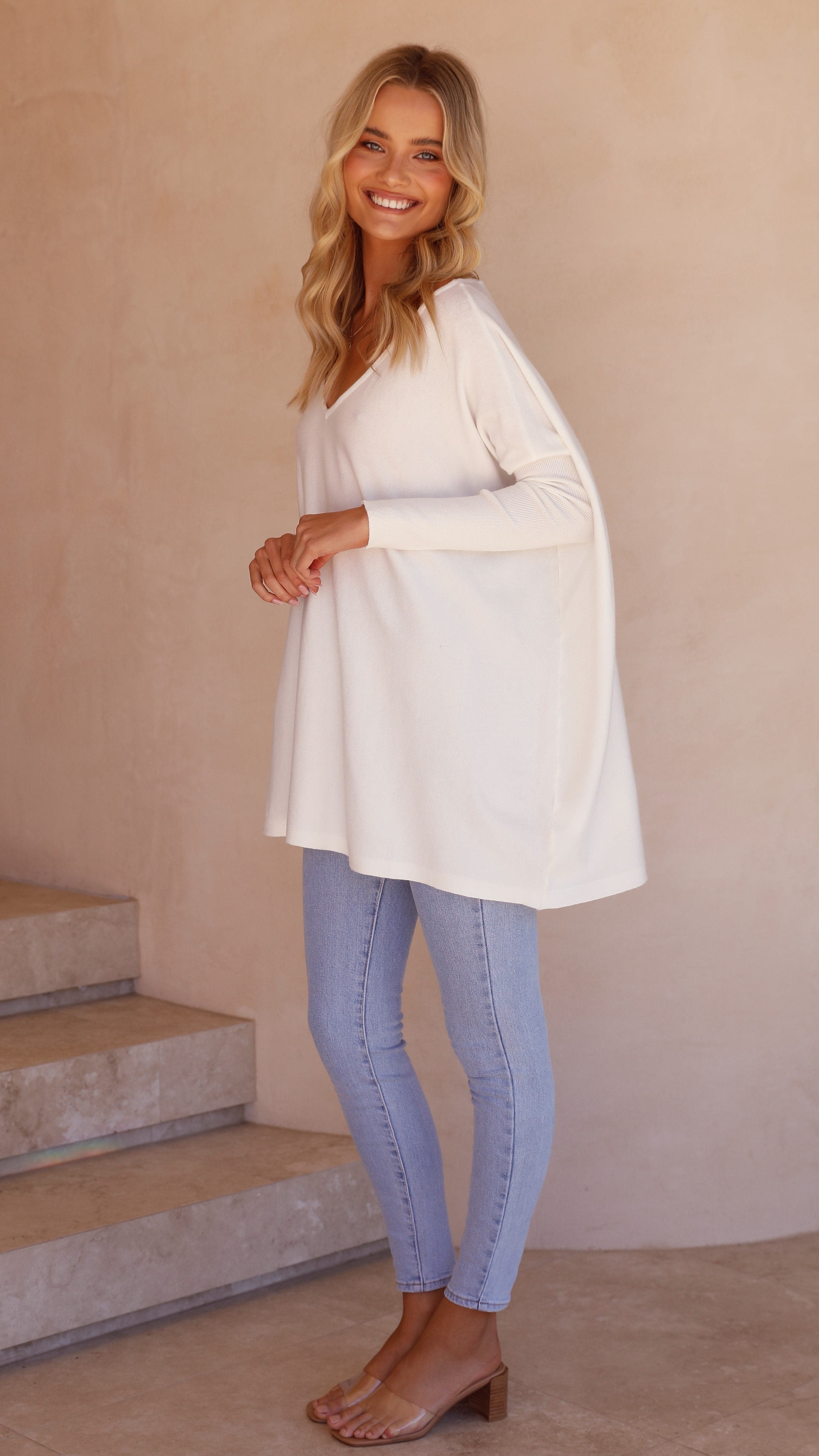 Amalia Knit Top Women's White Casual T-Shirt - Perfect for Everyday Wear, Office & Outings