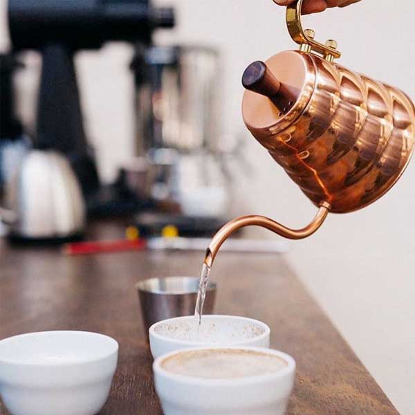 Hario Copper Buono Stovetop Gooseneck Kettle 900ml - Premium Pour Over Coffee & Tea Brewer for Home Baristas & Tea Enthusiasts