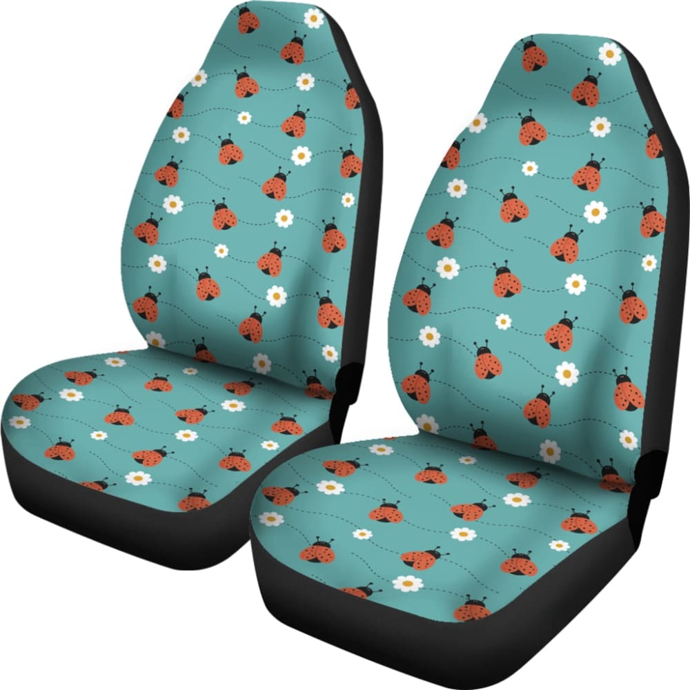 Ladybug Love Pattern Car Seat Covers - Cute & Durable Auto Accessories for Women | Perfect Gift Idea for Her | Great for Daily Commute & Road Trips