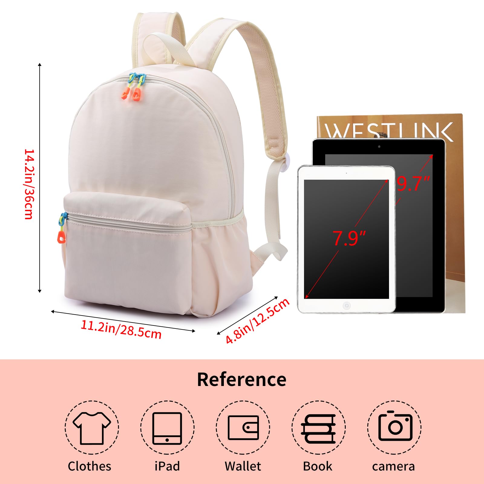 Zicac Kids Backpack for Girls & Boys - 14 Inch Large Space Waterproof School Backpack, Lightweight Medium Size Toddler Backpack for Travel, Daycare & Elementary School