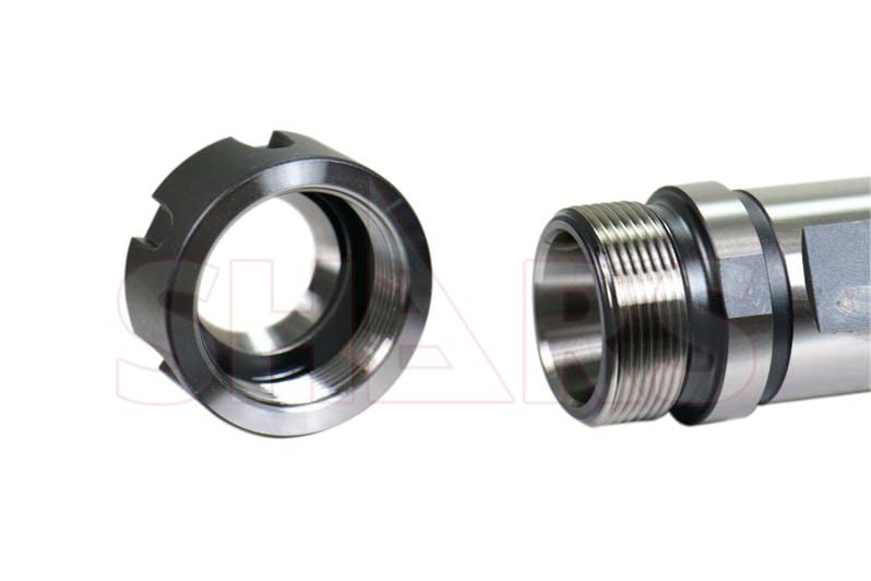 Shars ER25 Coolant Through Straight Shank Extension Tool Holder with O-Ring Seal - 42mm Slotted Nut, 3.82