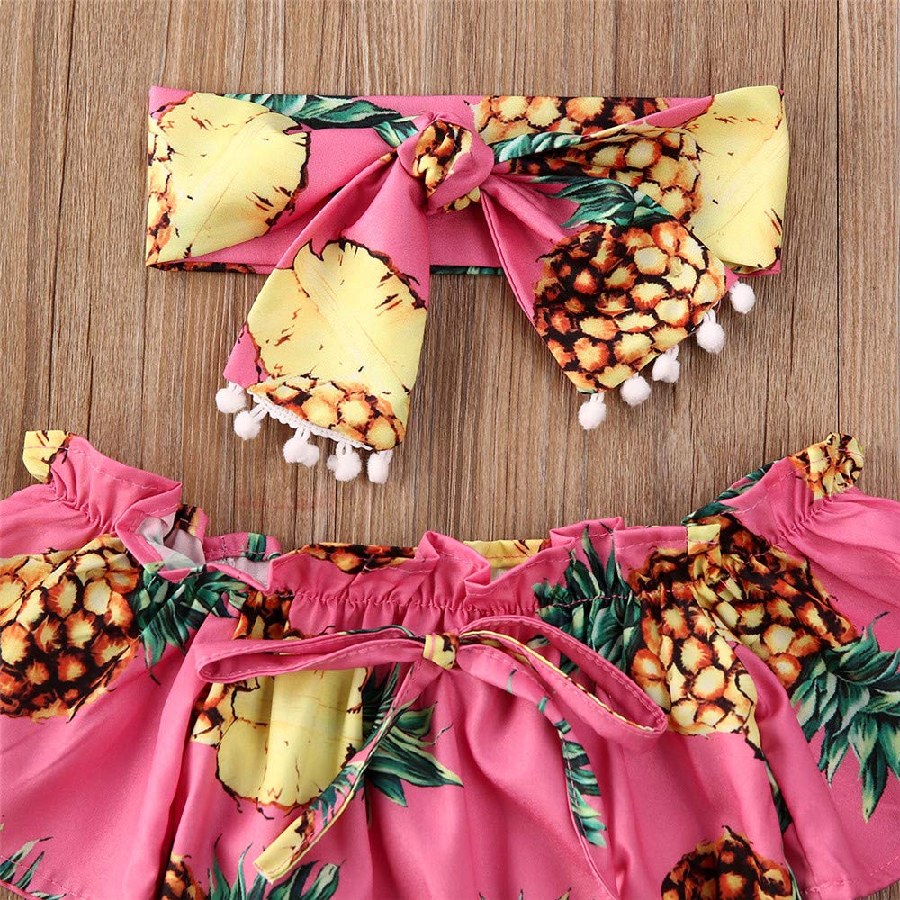 Adorable Floral Off-Shoulder Baby Girl Romper & Headband Set - Soft Cotton Summer Outfit for Infants 0-24 Months | Perfect for Photoshoots, Playdates & Special Occasions