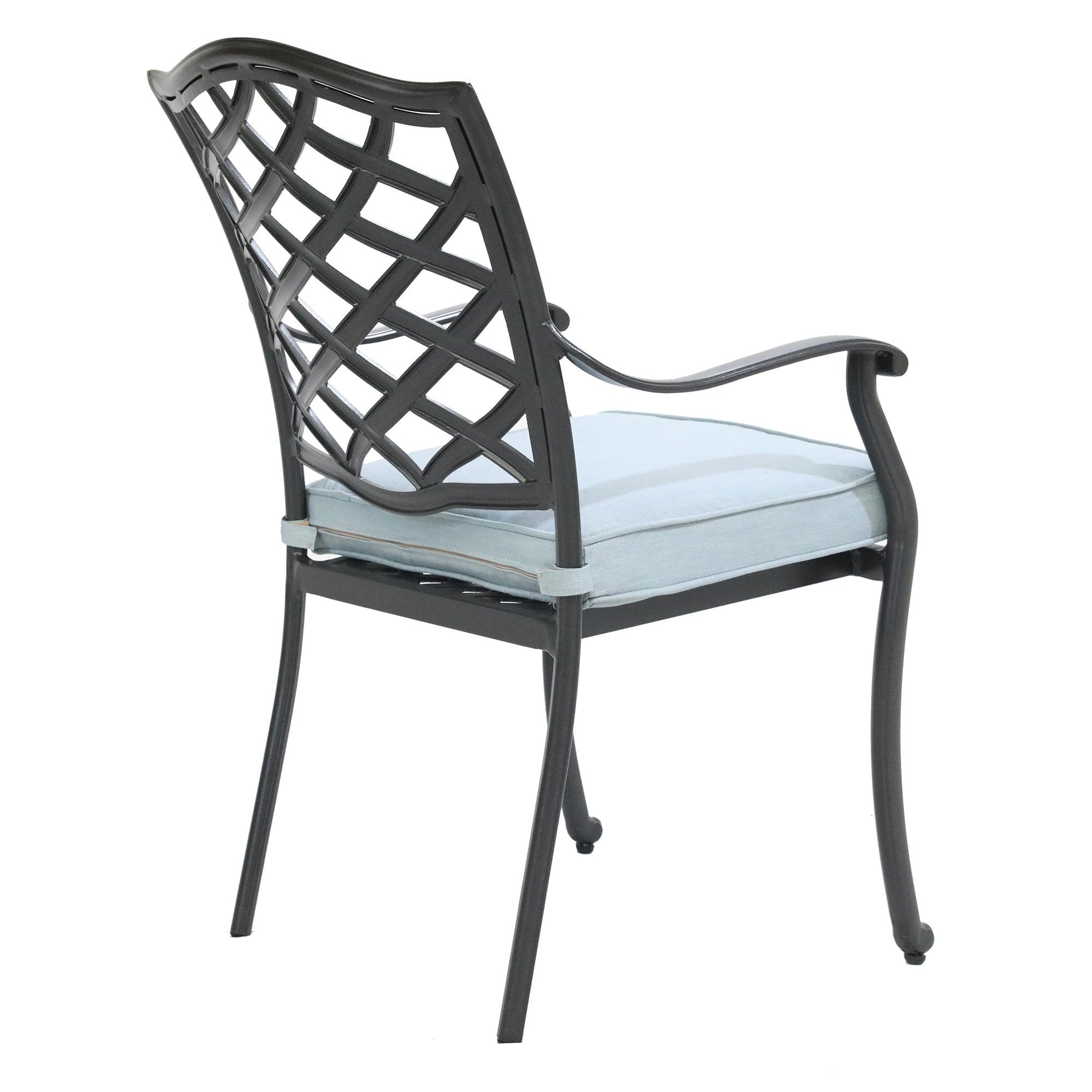 Modern Light Blue Dining Arm Chairs Set of 2 - Upholstered Side Chairs for Kitchen, Dining Room, Breakfast Nook & Home Decor