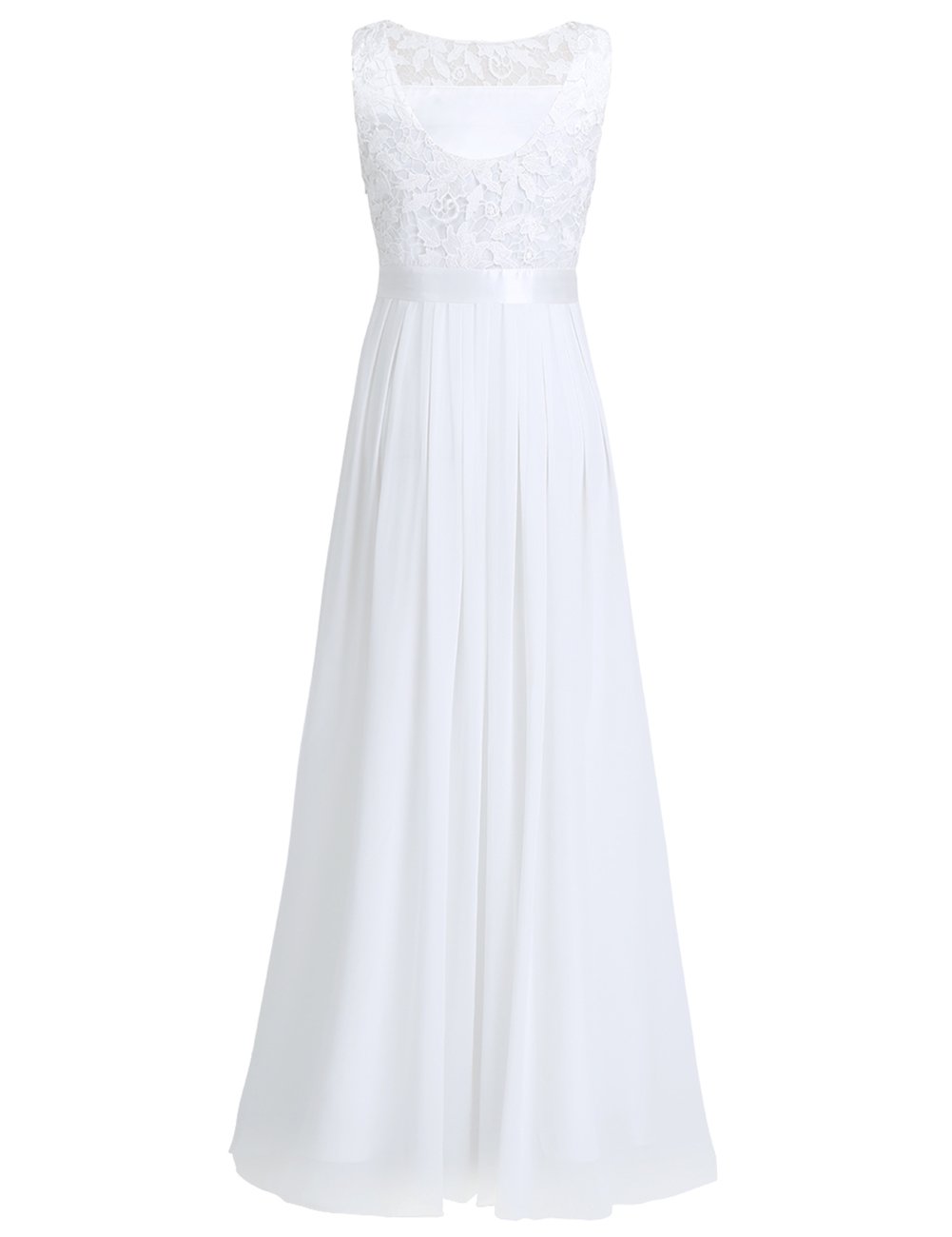ACSUSS Women's Elegant Crochet Lace Chiffon Maxi Dress - Wedding, Bridesmaid, Evening Gown & Prom Dress for Special Occasions | Perfect for Weddings, Parties, Formal Events & Romantic Date Nights