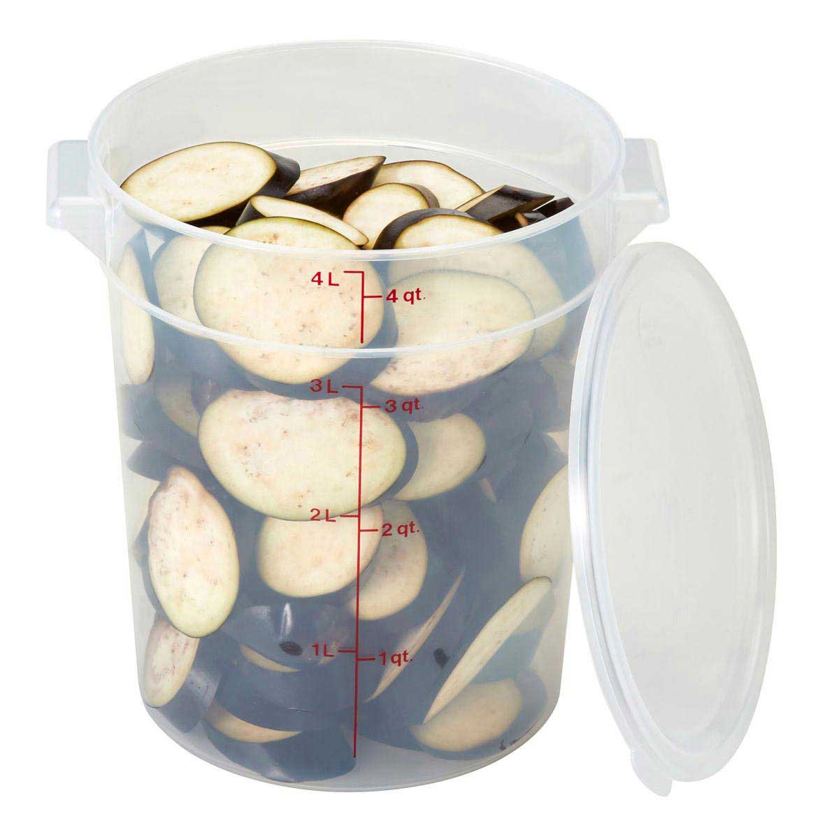 Cambro RFS4PP190 4 Quart Round Food Storage Container - BPA-Free, Translucent Plastic for Kitchen, Restaurant & Meal Prep - Ideal for Storing Leftovers, Dry Goods & Bulk Ingredients