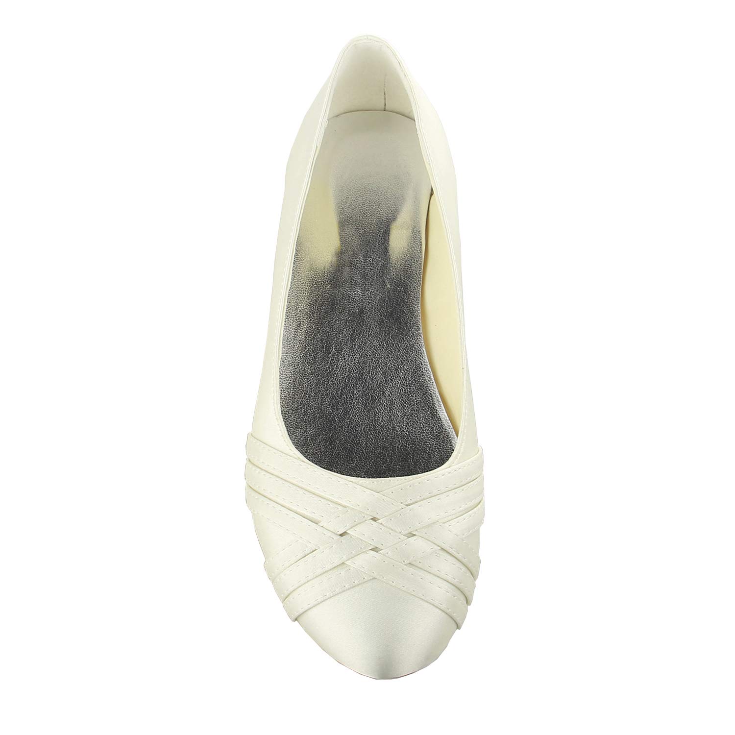 JIAJIA 5374 Women's Bridal Shoes - Elegant Closed Toe Satin Wedding Flats with Ruffles for Bride, Bridesmaids & Formal Occasions | Perfect for Church Ceremonies, Receptions & Special Events