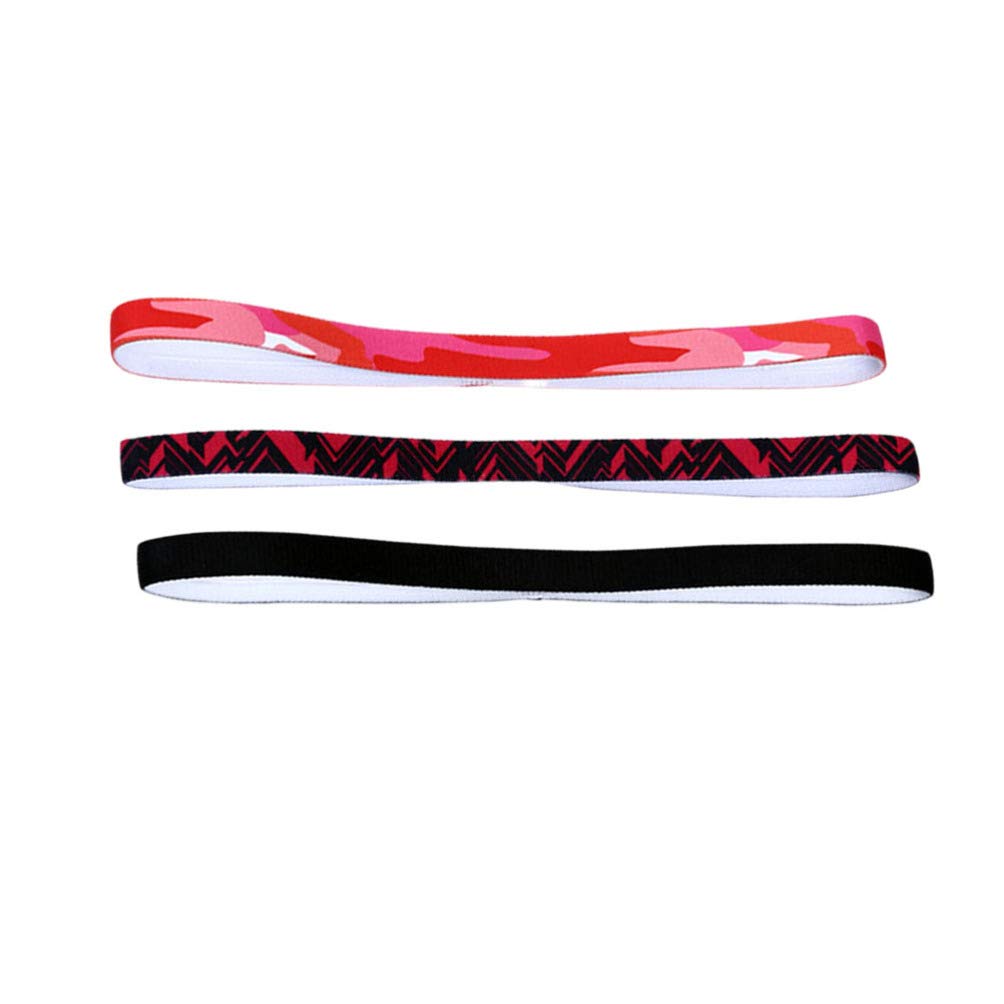3 Pack Sweat Headbands for Women & Men - Elastic Sports Headband for Running, Workout, Fitness, Yoga - Non-Slip Hair Band & Turban Scarf for Active Lifestyles