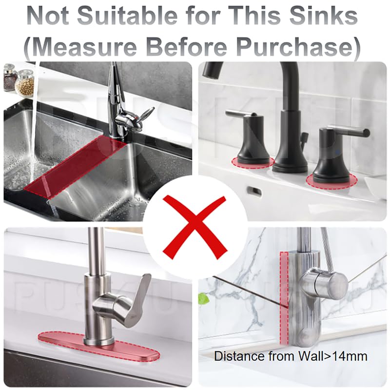 2024 Upgraded Silicone Kitchen Sink Splash Guard - Non-Slip Faucet Water Catcher Mat for Bathroom & Kitchen Countertops | Perfect for Washing Dishes, Food Prep & Keeping Countertops Dry