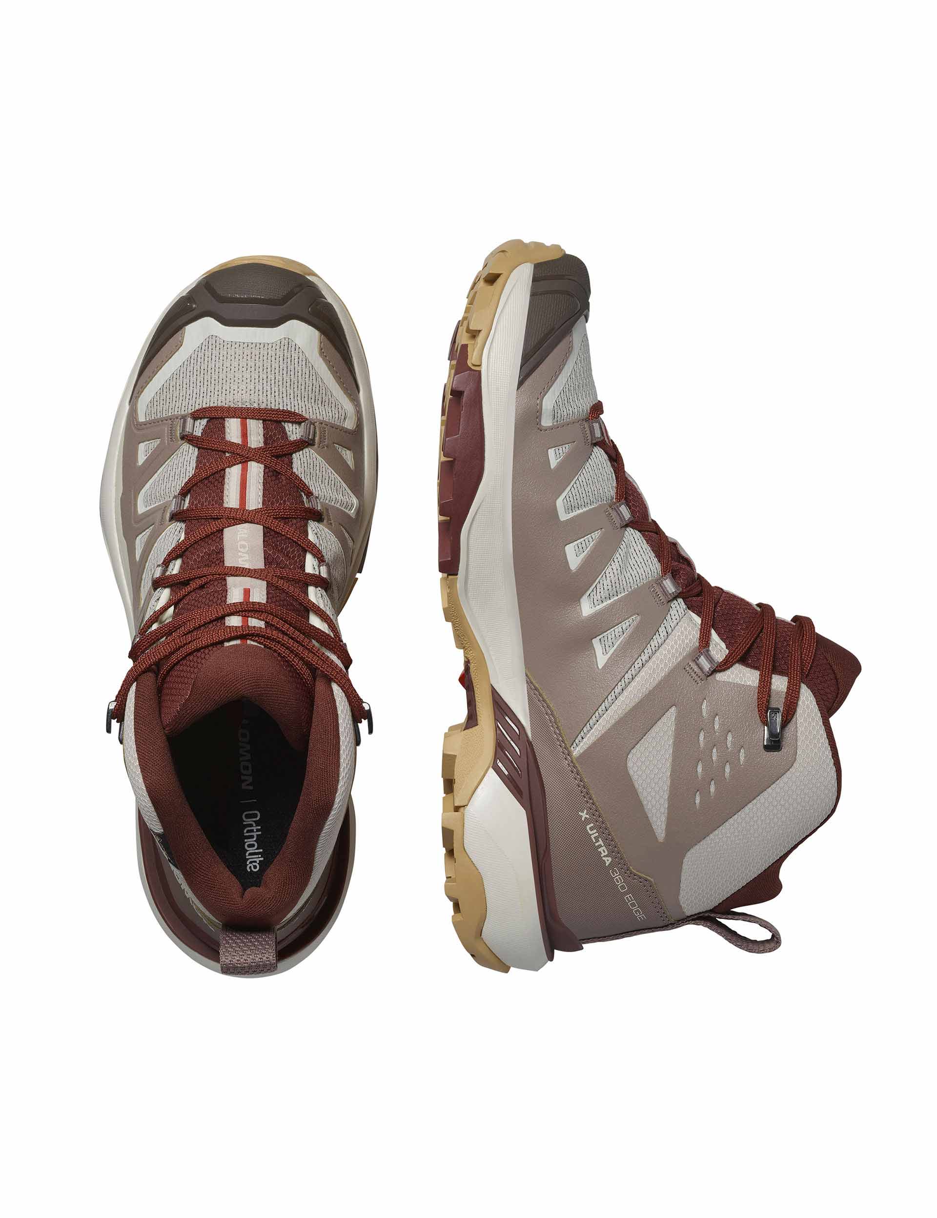 X Ultra 360 Edge Mid Gore-Tex Hiking Boots for Men & Women - Waterproof, Lightweight & Durable (Silver Cloud/Iron/Rum Raisin) - Perfect for Trail Running, Backpacking & Outdoor Adventures