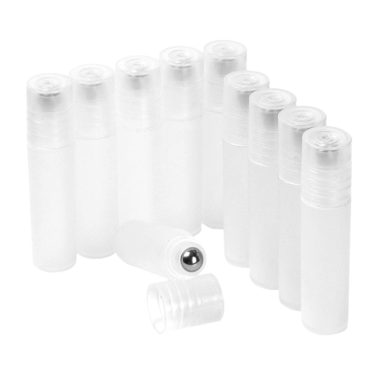10 Pack 5ml Empty Roll On Bottles for Essential Oils, Perfume & Cream Refills - Portable Travel Size Glass Bottles for Aromatherapy, DIY Beauty & Skincare Products