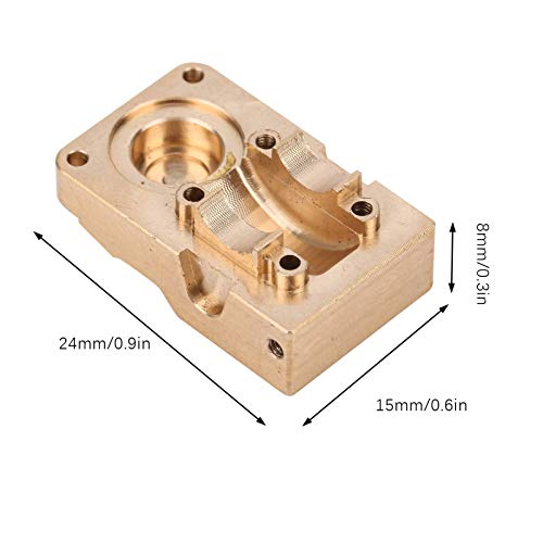 Brass Diff Axle Cover & Counterweight for SCX24 AXI00002 90081 1/24 RC Crawler - Heavy-Duty Upgrade Part for Off-Road Performance & Durability | Perfect for Rock Crawling, Trail Adventures & Competitive RC Racing
