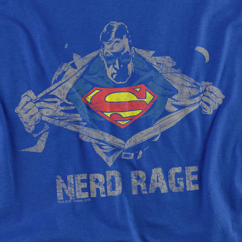 Superman Nerd Rage Women's T-Shirt | Graphic Tee for Comic Fans & Superhero Lovers | Perfect for Cosplay, Conventions & Everyday Wear