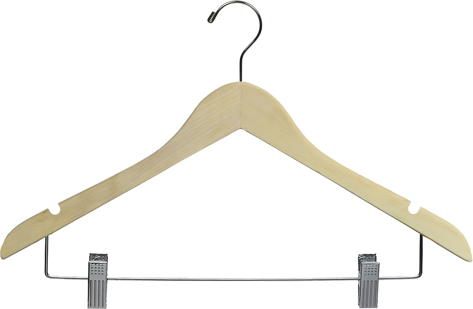 Premium Solid Wood Suit Hangers - 25 Pack Unfinished Smooth Wooden Coat Hangers with Pants Bar for Closet Organization & Wardrobe Storage